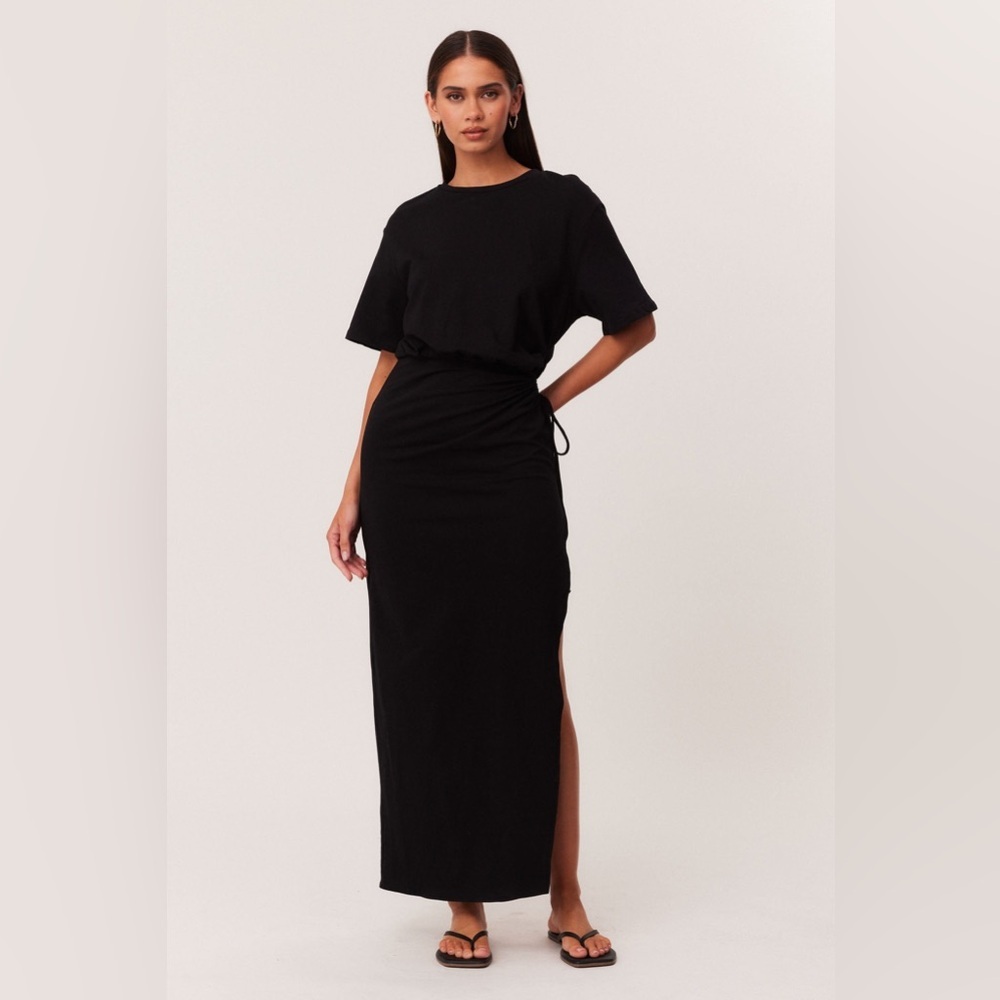 SNDYS Lola Maxi Dress Black NWT XS Revolve T-Shirt Dress - Picture 6 of 11